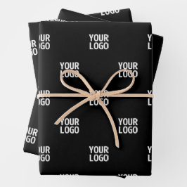 Wiederholtes Bild-, Design- oder Firmenlogo Geschenkpapier Set