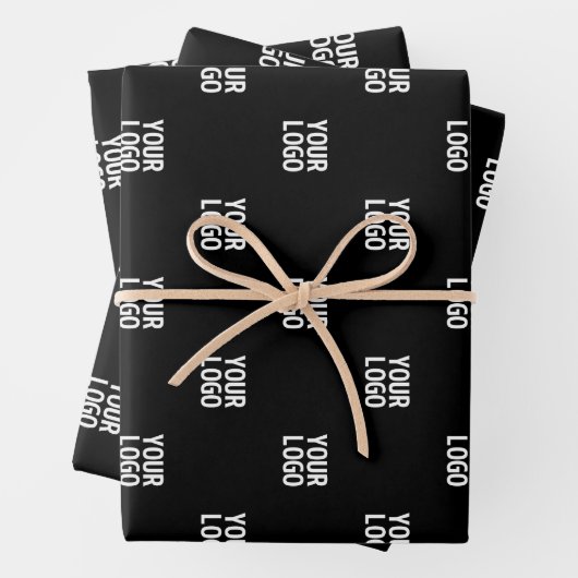 Wiederholtes Bild-, Design- oder Firmenlogo Geschenkpapier Set (Beispiel)