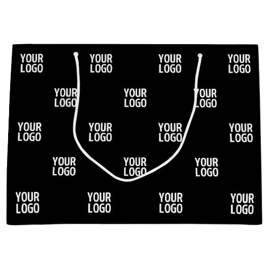 Wiederholtes Bild-, Design- oder Firmenlogo Große Geschenktüte (Vorderseite)