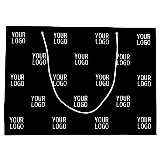 Wiederholtes Bild-, Design- oder Firmenlogo Große Geschenktüte (Rückseite)