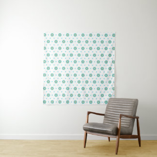 wiederholtes geometrisches Blumenmusterdesign Wandteppich