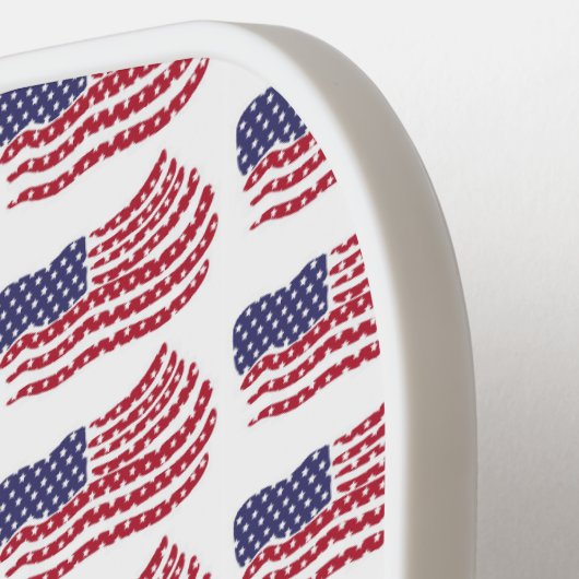 Wiederholtes Muster der roten blauen Markierung Pickleball Schläger (Linke Seite)