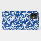 Wiederholtes Muster für blaue und weiße Flora Case-Mate iPhone Hülle (Rückseite (Horizontal))