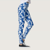 Wiederholtes Muster für blaue und weiße Flora Leggings (Rechts)