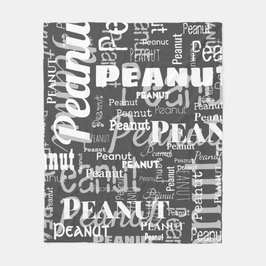 Wiederholtes Muster für Pet Name Muster Dunkelgrau Fleecedecke (Vorderseite)