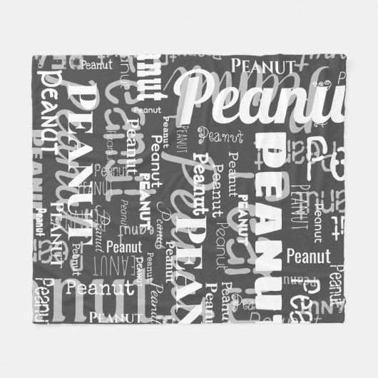 Wiederholtes Muster für Pet Name Muster Dunkelgrau Fleecedecke (Vorderseite (Horizontal))