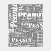 Wiederholtes Muster für Pet Name Muster Grau Weiß Fleecedecke (Vorderseite)