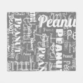 Wiederholtes Muster für Pet Name Muster Grau Weiß Fleecedecke (Vorderseite (Horizontal))