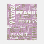 Wiederholtes Muster für Pet Name Muster Lilac Whit Fleecedecke (Vorderseite)