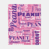 Wiederholtes Muster für Pet-Namen Pink Lila weiße  Fleecedecke (Vorderseite)