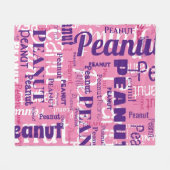 Wiederholtes Muster für Pet-Namen Pink Lila weiße  Fleecedecke (Vorderseite (Horizontal))