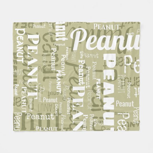 Wiederholtes Muster für Pet-Namen Sage Grün Weiß M Fleecedecke (Vorderseite (Horizontal))