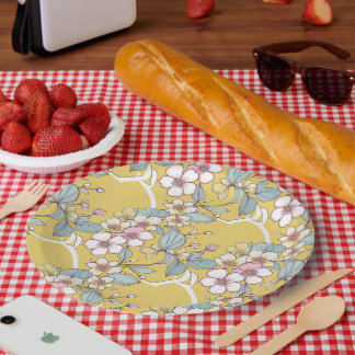 Wiederholtes Muster in Pastellfarben Pappteller