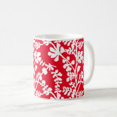 Wiederholtes Muster in Rot und Weiß Kaffeetasse (VorderseiteRechts)