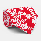 Wiederholtes Muster in Rot und Weiß Krawatte (Gerollt)