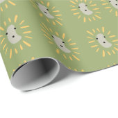 Wiederholtes Muster, kleiner Igel grün Geschenkpapier (Rolleneckpunkt)