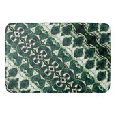 Wiederholtes raues Smaragdgrün unter weißer Textur Badematte (Vorderseite)
