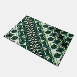 Wiederholtes raues Smaragdgrün unter weißer Textur Fußmatte