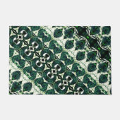 Wiederholtes raues Smaragdgrün unter weißer Textur Fußmatte (Vorderseite)
