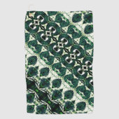 Wiederholtes raues Smaragdgrün unter weißer Textur Golfhandtuch (Vorderseite)