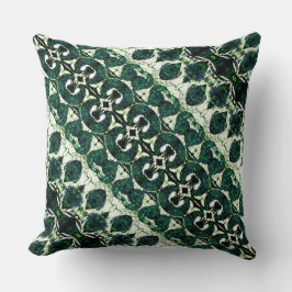 Wiederholtes raues Smaragdgrün unter weißer Textur Kissen