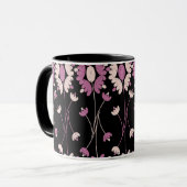 Wiederholtes rosa Blumenmuster Tasse (Vorderseite Links)