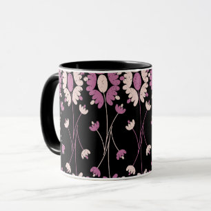 Wiederholtes rosa Blumenmuster Tasse