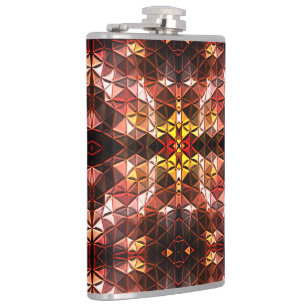 Wiederholtes rotes Dreieck, das seltsame Formen er Flachmann