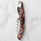 Wiederholtes rotes Dreieck, das seltsame Formen er Kellnermesser (Vorderseite)