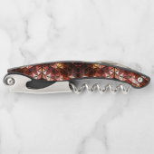 Wiederholtes rotes Dreieck, das seltsame Formen er Kellnermesser (Vorderseite)