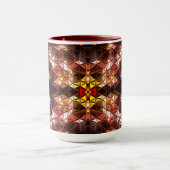 Wiederholtes rotes Dreieck, das seltsame Formen er Tasse (Zentrum)