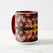 Wiederholtes rotes Dreieck, das seltsame Formen er Tasse (Vorderseite Links)