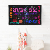 Wiederholtes Schweinejahr 2019 Vertikales Banner (Insitu)