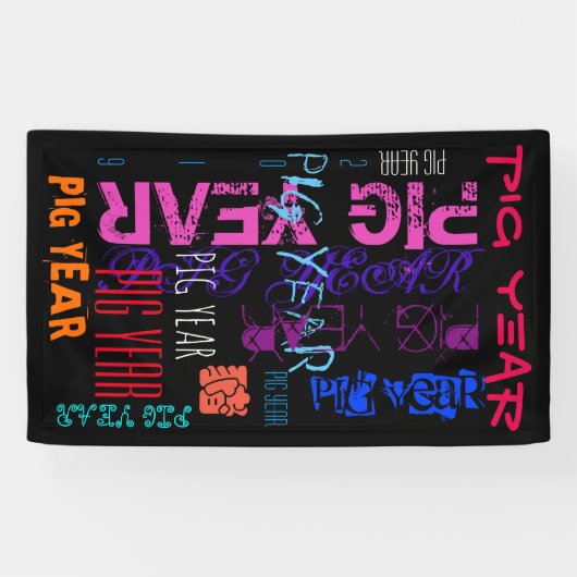 Wiederholtes Schweinejahr 2019 Vertikales Banner (Horizontal)