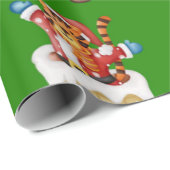 Wiederholtes Weihnachtsmuster mit Tigern als Sa Geschenkpapier (Rolleneckpunkt)