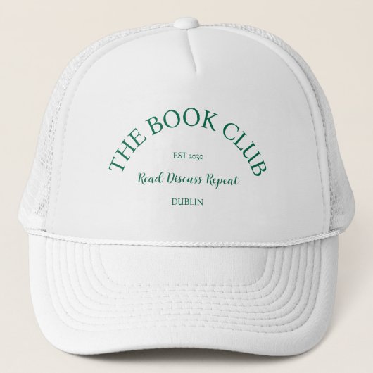 Wiederholung der Buchklub Green Wappen Read-Diskus Truckerkappe (Vorderseite)