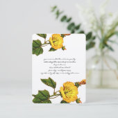 Wiederholung der gelben Vintagen Blume Einladung (Stehend Vorderseite)