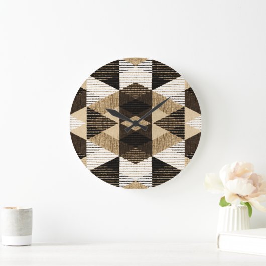 Wiederholung der Geometrie: Texturierte Hintergrun Große Wanduhr (Zuhause)