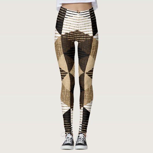 Wiederholung der Geometrie: Texturierte Hintergrun Leggings (Vorderseite)