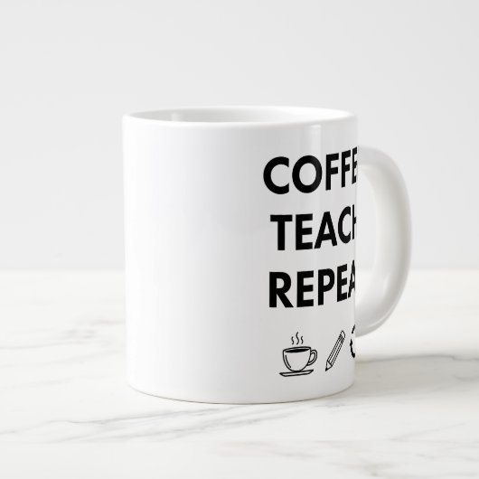 Wiederholung der Kaffeetasse - Minimalistischer Le Jumbo-Tasse (Vorderseite Rechts)