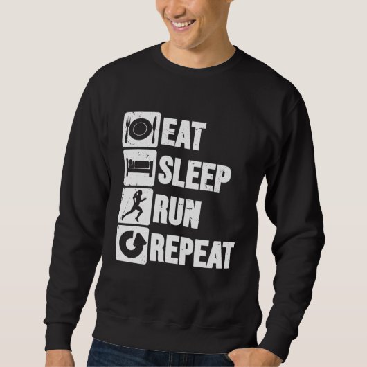 Wiederholung der Langlauf-Schlaf-Wiederholung für Sweatshirt (Vorderseite)