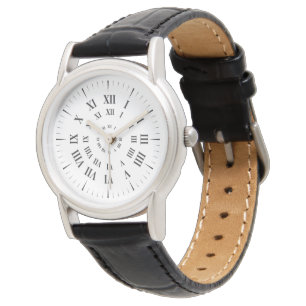 Wiederholung der römischen Ziffern Lederuhr Armbanduhr