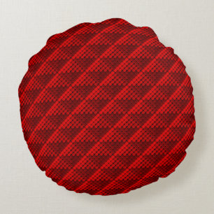 Wiederholung der roten Kreise, die geometrische Fo Rundes Kissen