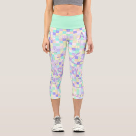 Wiederholung der Schachtel für Ashley Mauve Tones Capri Leggings