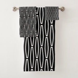 Wiederholung der weißen Geometrie Badhandtuch Set