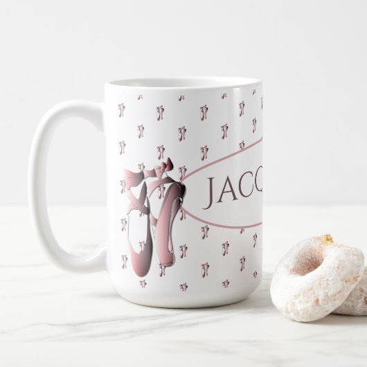 Wiederholung des Ballet Shoe Pink Kaffeetasse (Mit Donut)