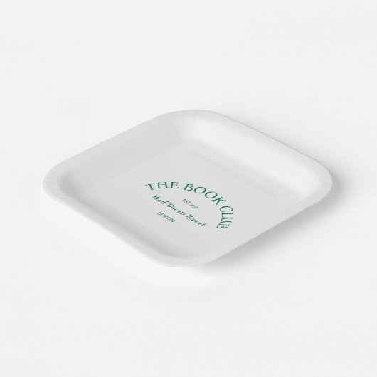 Wiederholung des Buchklub-Wappen Pappteller (Gewinkelt)