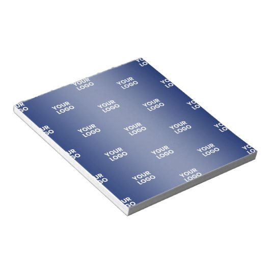 Wiederholung des Firmenlogos | Blaue Flagge Notizblock (angewinkelt)