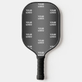 Wiederholung des Firmenlogos | Schwarz & Grau Grad Pickleball Schläger (Rückseite)