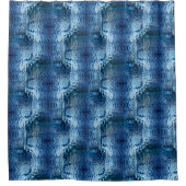 Wiederholung des gebogenen, blauen Hammerglas Duschvorhang (Vorderseite)